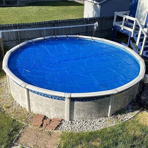 YEHOZZ Solar-Poolabdeckung Für Außen-Whirlpools/Aufstellpools, Rund Robuste Solar-Poolabdeckung Mit Rand Und ösen, Staubabweisende, Langlebige Pe-Luftpolsterfolie,27ft/823cm