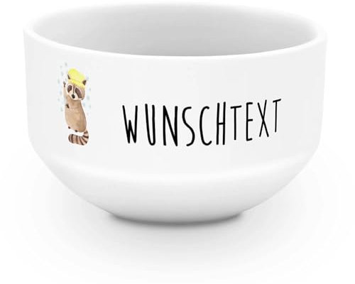 Mr. & Mrs. Panda Müslischale Waschbär - Personalisierte Geschenke, Schüssel Personalisieren, Lustige Sprüche, Seifenblasen, Müslischüssel, Tagträumen, Suppenschüssel, Fröhlich, Waschen, Schüsseln