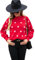 HEYPORK Damen Herbst Winter Warm Bequem Pullover Casual Mode Strickjacke Strickpullover Frauen Pullover Strickwaren Polka Dot Pullover(Rot, M)