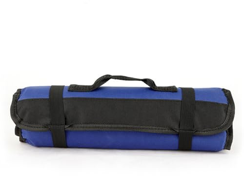 Sac à Outils de Chef, Pochette de Support de Mallette à Outils de Fourchette Portable en Tissu Oxford avec Poignée, Voyage Culinaire (BLUE)
