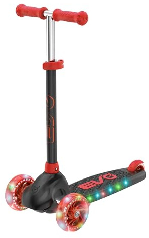 EVO Eclipse Monopattino a 3 Ruote con Ruote Luminose | Monopattino per Bambini con Altezza Manubrio Regolabile | Monopattino con Altezza Regolabile per Ragazzi e Ragazze | Monopattino per Bambini dai
