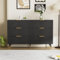 Elegantes Sideboard mit modernem Design, Kommode mit Schubladen und viel Stauraum (Schwarz)
