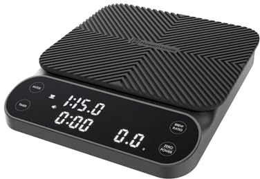 Maestri House S3 Kaffeewaage mit Timer, 3kg/0,1g Wiederaufladbar Digitale Espresso Waage, 3 Brühmodi, Einstellbare Brühverhältnisse & Durchflussanzeige, Für Pour Over, French Press – Grau