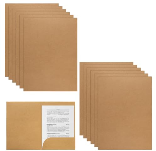 Aupawdy 12 Subcarpetas A4 Cartulina, 31×22 cm Carpeta de Presentación, Carpeta de Documentos con Ranura para Tarjetas de Visita, Maletín, Reuniones, Informes, Adecuado para Oficinas