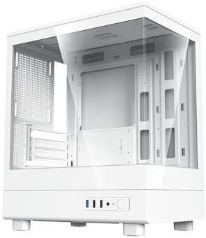 EWAIDI DB330M PC Case M-ATX stationär dator 270° havsutsikt Rum Datorfodral USB3.0 dubbelsidig transparent glas spelskåp