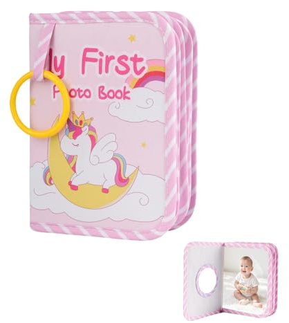 Baby Photo Album Book - Holds 17 6x4 Size Photo, Soft Baby First Album, Memory Book from Birth, Gift for Newborns, Personalized Keepsake for Babies, Capture Precious Memories (UNICORN)