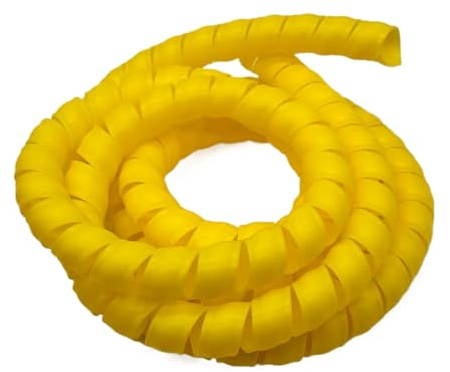 Styire 1 meter spiral kabelskydd hylsa flamsäkert rör för bil tvättare rör kabelomslagning slangskydd skydd (gul, ID 24 mm)