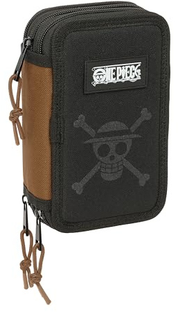 One Piece - Trousse Scolaire avec 37 Outils Inclus, Trousse pour Enfant, idéale pour Les Enfants de 5 à 14 Ans, Confortable et Polyvalente, qualité et résistance, 12,5 x 5,5 x 19,5 cm