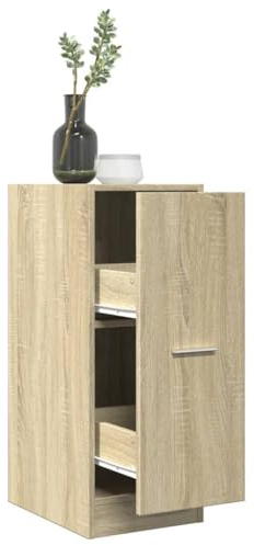 Tonture Armoire pharmacie en chêne Sonoma - 30 x 41 x 77,5 cm - Avec 2 tiroirs de rangement et étagère - Armoire polyvalente pour bureau, salon, couloir, ordre et rangement