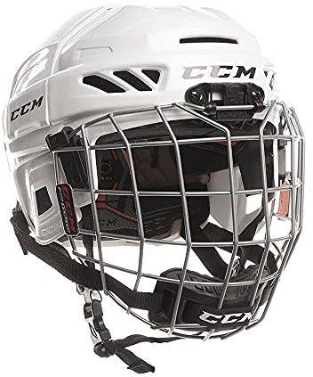 CCM Helm Fitlite 3DS Combo Bambini, Weiss