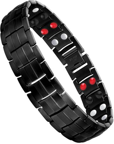 Jeracol Magnetarmband Herren, Titanstahl Magnet Armband Heilung Herren mit Ultra-Stärke von 3500 Gauss-Magneten, verstellbares Armband mit Entfernungswerkzeug und Schmuck-Geschenkbox