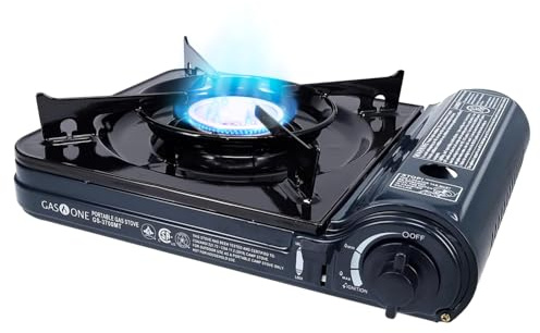 GAS ONE NEW 10,000 BTU CSA List Portable Butane Gas Stove with Carrying Case CSA Listed- Midnight