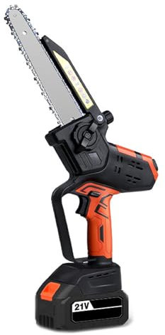 YHJLZNA Single-Hand Saw,Mini Electric Saw,Household Handheld Lithium Electric Saw,Special Electric Chain Saw for Wood Cutting,Suitable for Wood Cutting(Size:One battery and one chain,Color:2600mAh)