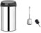 Brabantia 60 Litre Large Kitchen Touch Bin (Brilliant Steel/Matt Black Lid) Removable Lid & Ibergrif M34152 Silicone Toilet Brushes & Holders, Deep Cleaner