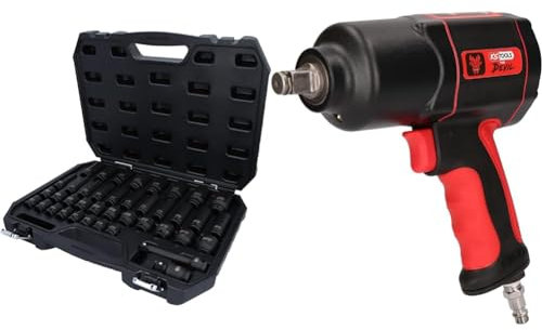 KS Tools 515.0065 douills et ensemble de douilles & 515.1200 Mini CLE A CHOC pneumatique 1/2