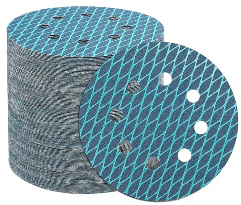 STEBRUAM 100 Stück Schleifpapier 125mm Klett 120 Körnung,hochwertigen Zirkonium Diamond Form Rund