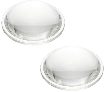 PATIKIL Lente Plano Convexa De 50mm De Diámetro, 2 Pcs Altura 19mm Vidrio De Borosilicato Alto Lente Óptica Convexa Condensadora Con Borde Linterna Faro De Coche Bicicleta Foco, Clara 3mm