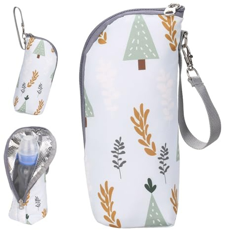 Portable Insulated Baby Bottle Warmer Bag with Rope - Waterproof Thermal Travel Bag for Backpack and Stroller (Enchanted Forest)