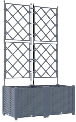 vidaXL Macetero de Jardín 2 pcs Gris Claro 80 x 40 x 143 cm Acero, Jardín y Terraza, Maceta de Acero Moderna, Resistente al Clima, Contenedor Duradero para Plantas, Decoración de Patio