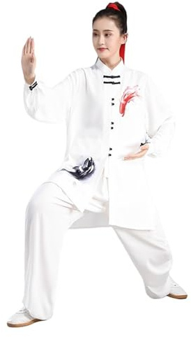 LNNXSZ Kimono Jiu Jitsu Uniforme de Kung Fu de algodón Perlado con Estampado Floral Tradicional Wushu Taichi for Hombre, Traje de Kung Fu, Ropa de Ejercicio Taichi(XL(175cm))