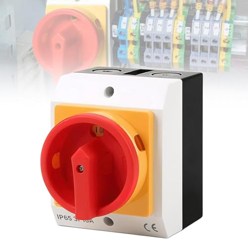 Hauptschalter Leistungsschalter 16A 3-Polig, Drehschalter Ausschalter IP65 Reparaturschalter mit Gehäuse Trennung der Stromversorgung für Verbinden Schalter und Trennen Kleinen Stromkreisen