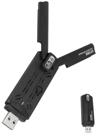 Risegun Chiavetta USB WLAN per PC, 1800 Mbps USB 3.0 adattatore WLAN PC 2.4 GHz/5 GHz Dual Band WiFi 6 adattatore compatibile con Windows 11/10