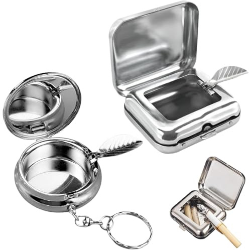 2 pcs cenicero portátil, cenicero playa, cenicero de bolsillo portátil, reutilizable, cenicero de bolsillo sin olor, ideal para viajes, senderismo y actividades al aire libre