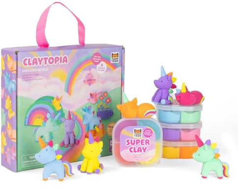 Tiger Tribe Claytopia Unicorn World | Air Dry Clay for Kids | Dough Modelling Play Set with Mini Sculpting Tool & Scene Accessories | Craft Kit Toys | Art & Learning Gifts for 4-8 Year Old Children
