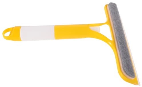 COLLBATH 3-in-1 Window Cleaning Wiper with Spray, Double-Sided Squeegee and Brush, Mini Waterproof Mirror Cleaner Tool for Bathroom Glass, Car Windshield, and Household Windows