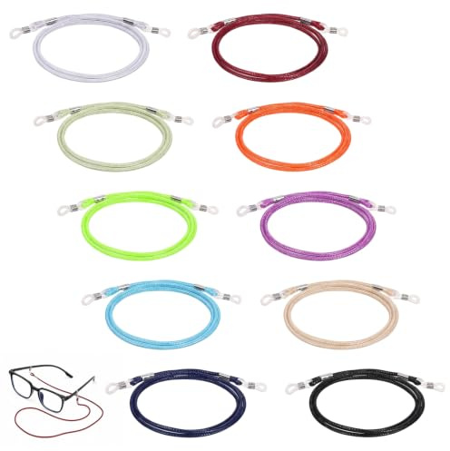 Ajcotahm 10 Stück Brillenband Herren Brillenkette Damen Rutschfest Brillenschnur Sport Brillenkordel Sonnenbrillen Kette Universal Brillenbänder Sportbrillenband für Sonnenbrillen und Lesebrillen