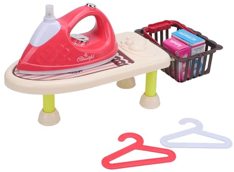 Sxhlseller Juego de Tabla de Planchar para Niños, Juguete Eléctrico |Juego de Lavandería, de rol para Niños y Niñas, Regalo Educativo