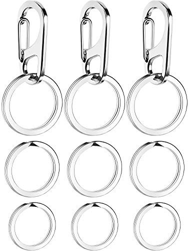 Jovitec 3 Sets Dog Tag Clip Durable Dog ID Tag with Rings for Dogs and Cats Collars Harnesses