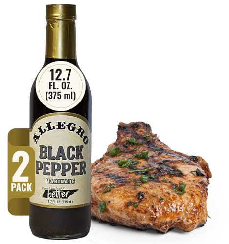 ALLEGRO - The Marinate Everything Marinades | Perfect Marinades for Meat & Veggies | Marinade for Grilling, Roasting & Cooking | Kosher & Gluten Free | 12.7 Oz (Pack of 2) - Black Pepper