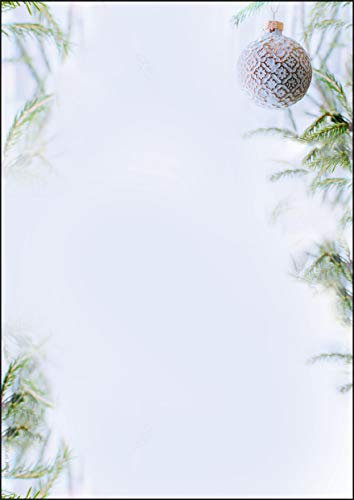 SIGEL DP302 Briefpapier Weihnachten Winter Mood, blau/grün, A4, 100 Blatt, Weihnachtsbriefpapier aus nachhaltigem Papier für Weihnachtspost, Angebote, Einladung, Menükarte