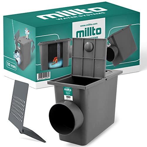 Millto™ Tuyau de Drainage de la Gouttière avec Filtre (latéral 110 mm Gris)