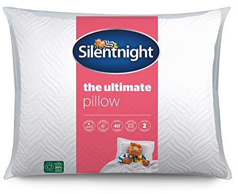Silentnight Ultimate Pillow Oreiller de lit Doux et offrant Un Bon Maintien avec Housse matelassée Pinsonic Douce au Toucher, Lavable en Machine et hypoallergénique pour Les Personnes Dormant sur Le
