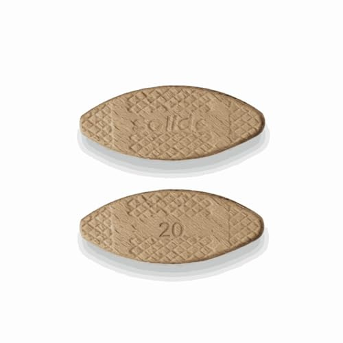 SOLID 500 pezzi Tasselli piatti Tasselli in legno Dimensione 20 Compatibile con fresa per tasselli Fresa per lamello Piastrine di collegamento in legno di faggio Tasselli come lamello Legno di faggio