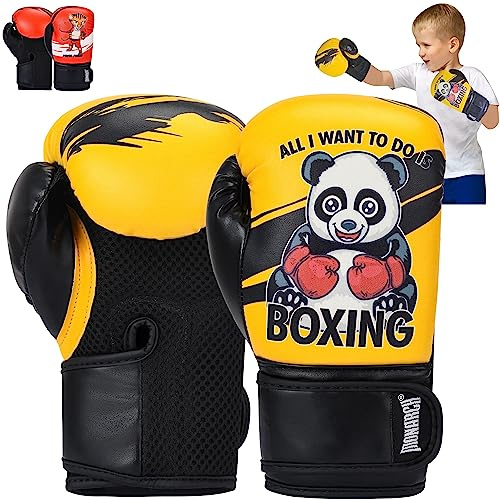 Kids Boxing Gloves 4oz 6oz, Youth Punching Bag Gloves for Home Gym Training, Kickboxing, Muay Thai, MMA, Gift for Age 4-12 Years