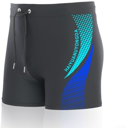 Men's Swim Trunks with Drawstring, Lined, Beach Shorts for Swimming Comfortable and Functional (3XL Blue)