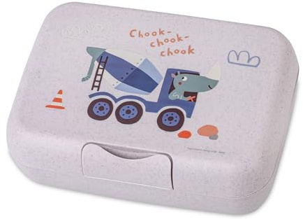Koziol CANDY L TRUCKS Lunchbox | mit Trennschale, Clipverschluss | für Kinder | biozirkulärer Kunststoff, bruchfest, spülmaschinengeeignet | Schule, Kindergarten, Kita, Reise (organic purple grey)