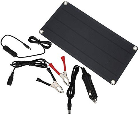LUCKDANO Solpanel, Solpanel Solbatteriladdare med Fläktar 10W för Utomhus