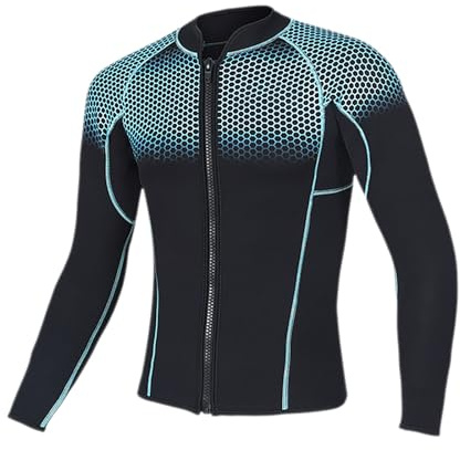 Traje de neopreno para hombre para buceo, surf, camiseta de manga larga con diseño atlético para actividades de ocio, azul, L
