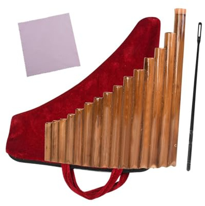 LIXSAZSE Strumento tradizionale cinese Pan Pipe 15 flauti Pan a tubo in bambù, scelta per studenti musicisti, 1 borsa morbida per un facile trasporto, strumento musicale