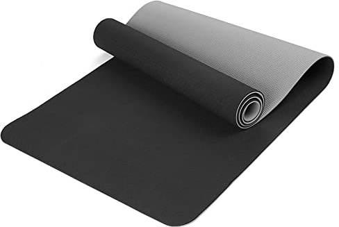 Walmeck Estera de Yoga Gruesa de TPE, 72 X 24 Pulgadas, Estera Ejercicios Antideslizante Dos Colores con Correa Transporte y Bolsa Almacenamiento para Yoga, Pilates, E (Tipo 4)