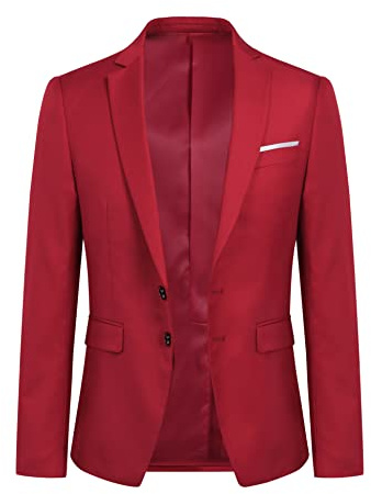 YOUTHUP Herr blazer Slim Fit 2 knappar formell vardaglig kostym jacka bröllop smoking jackor