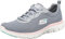 Skechers Damen Flex Appeal 4.0 Brilliant View Sneaker, Gray Mesh Light Pink Trim, 39 EU