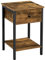 Yaheetech Nachttisch Nachtschrank Nachtkommode mit Schublade und Ablage Industriestil Beistelltisch für Wohnzimmer und Schlafzimmer, Vintagebraun-Schwarz