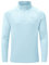 YSENTO Mens Long Sleeve Sports Running Tops Half Zip UPF 50+ UV Protection Training Gym Quick Dry Golf Hiking Tops(Baby Blue,S)