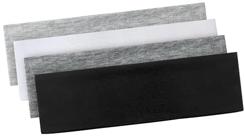 BELEVO 7cm Headband Headbands for Women Black Head Band Elastic Head Bands Soft Hair Bands for Men and Women for Sports, Yoga and Exercise (Black,White,Grey)