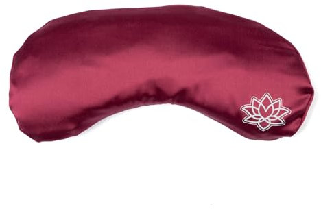 Bodhi Morbido cuscino per gli occhi con imbottitura in semi di lavanda e lino, per yoga, relax e meditazione, in raso makò o modal, disponibile in diversi colori (seta/rosso scuro)